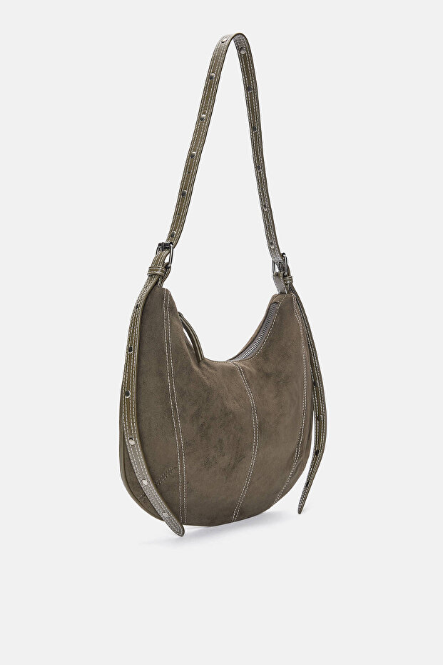 Dikiş detaylı çapraz askılı çanta - 1