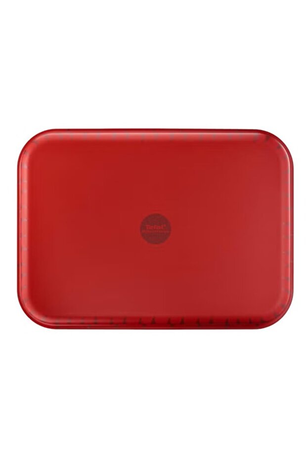 صينية فرن مستطيلة من الألومنيوم - أحمر/أسود، 31 سم - 1