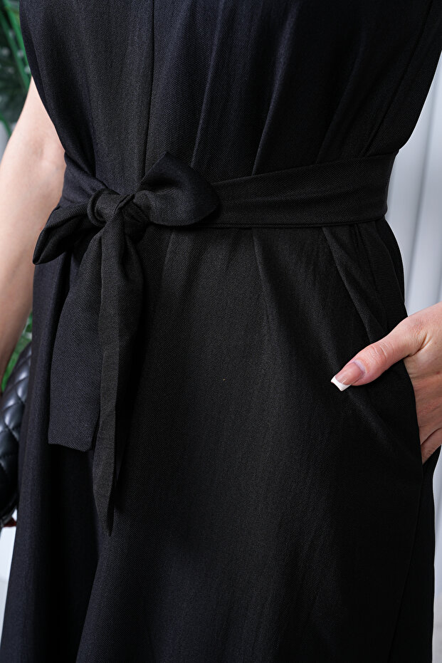 Linen Belted Jumpsuit - 8