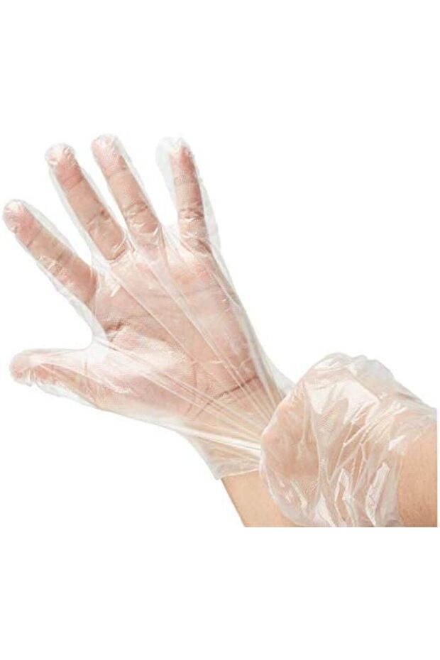 Disposable Food Handling Poly Gloves, Large Size Fits Most, Pack of 100 Gloves
