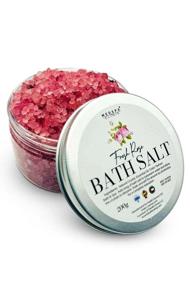 Fresh Rose Bath Salt for Body and Foot Spa, Calming, Relaxing, Aromatherapy, Travel Siz