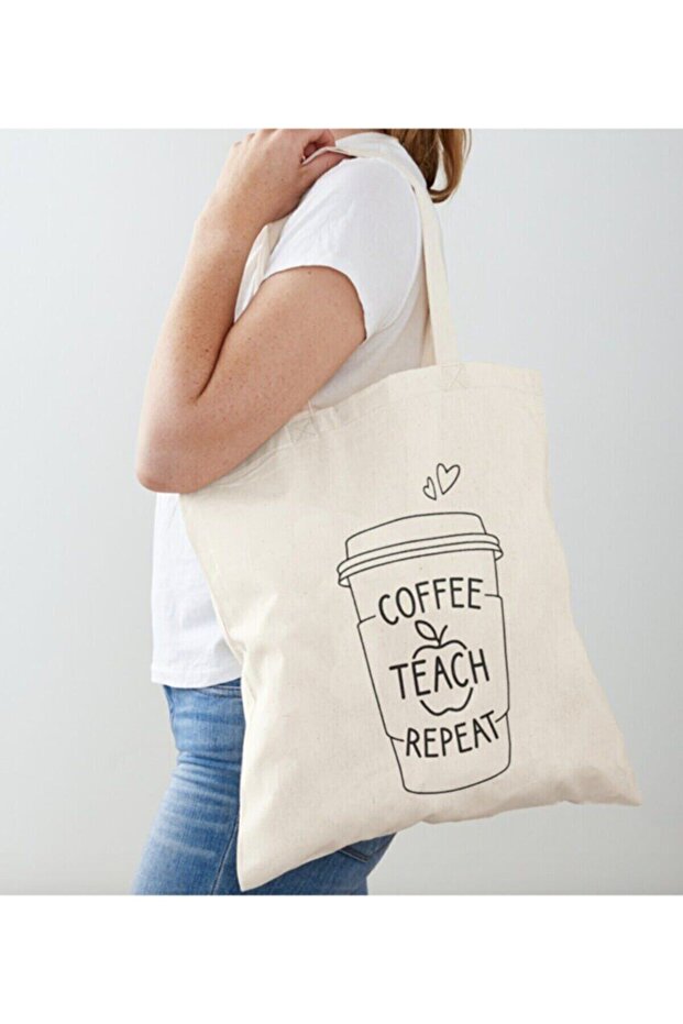 قماش خام مطبوع عليه تكرار تدريس القهوة - 1