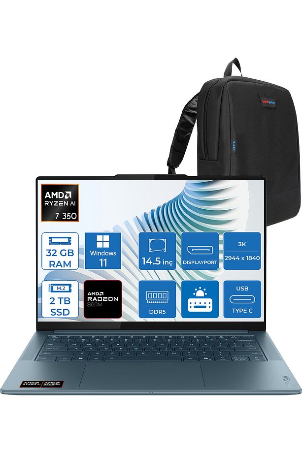 Yoga Pro 7 14AKP10 Ryzen 7 350 32GB Ram 2tb SSD 14.5" 3k OLED 1000NITS WIN11PRO YG83KG000GTRP04 - 1