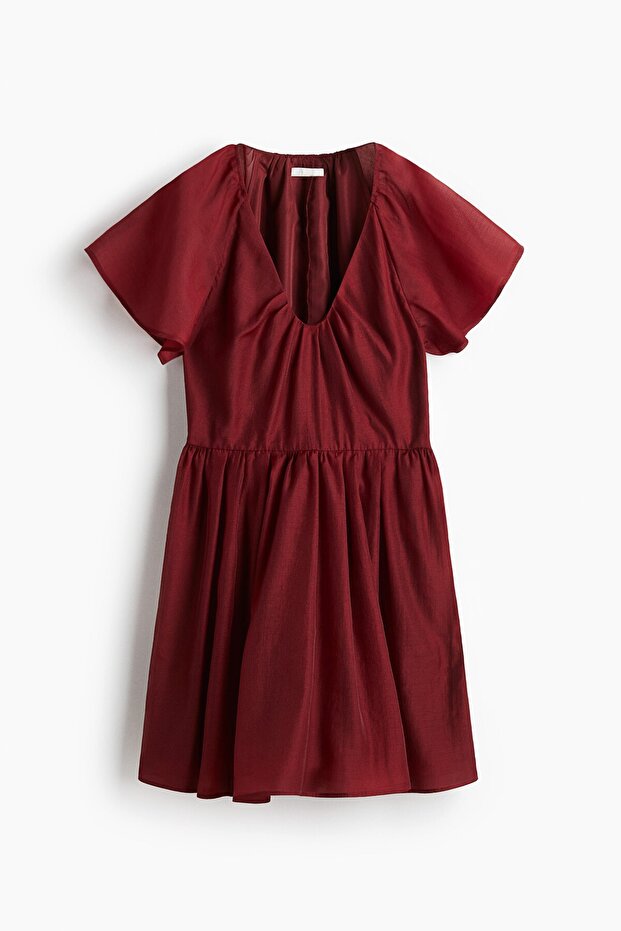 Kelebek Kollu Elbise - 4