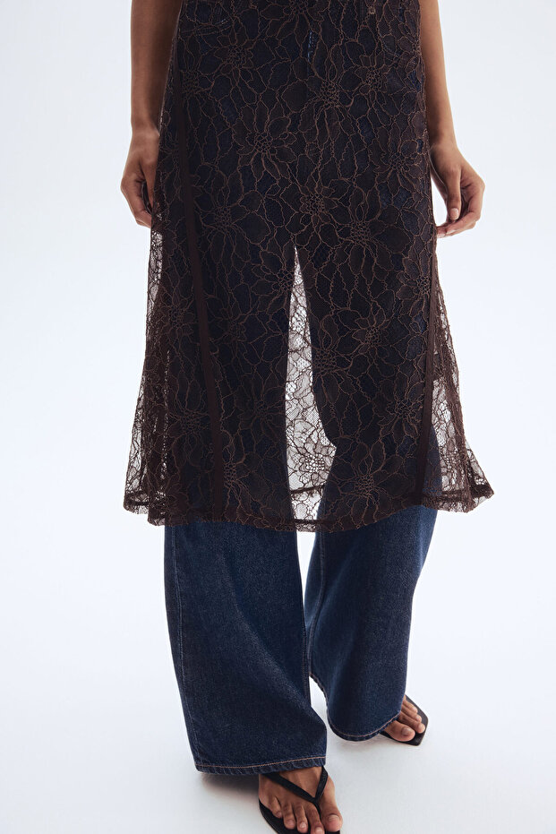 Askılı Dantel Elbise - 2