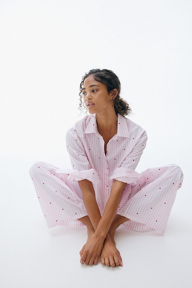 Pamuklu Poplin Pijama Takımı - 3