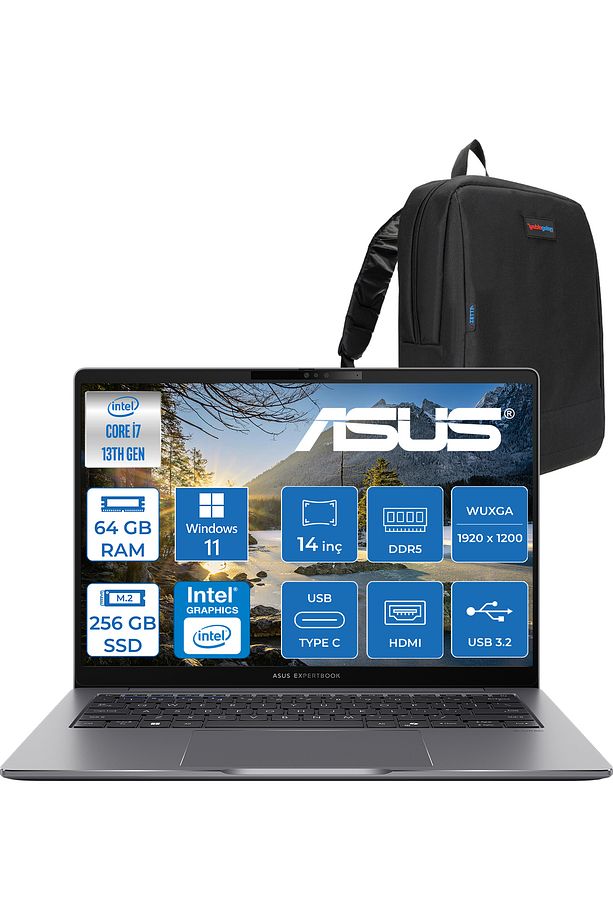 Expertbook P3 P3405CVA I7-13620H 64GB 256GB SSD WIN11HOME 14" 300NITS Wuxga UHD WP3405CVAH021 - 1