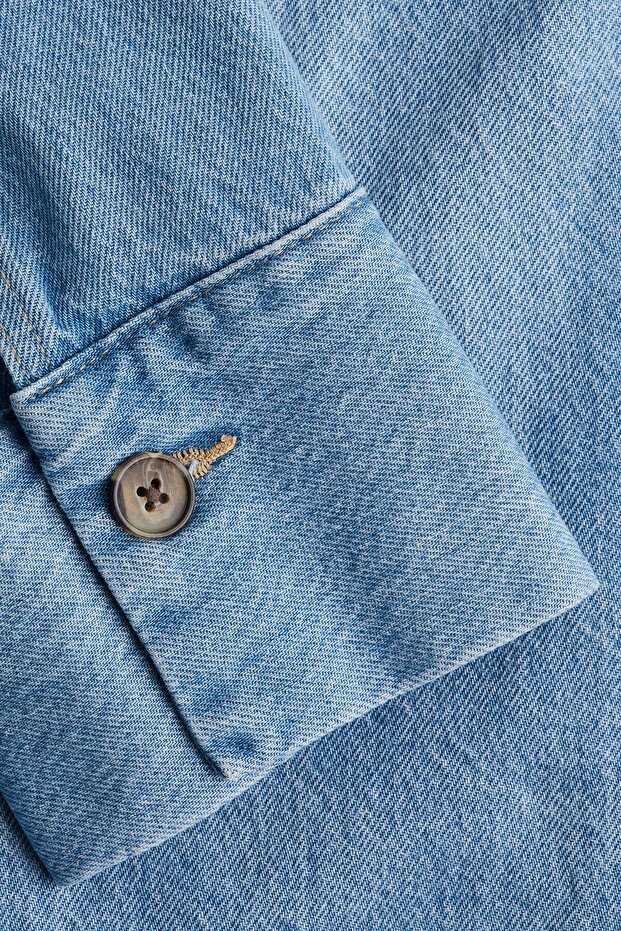 Oversize Popover Kot Gömlek - 5