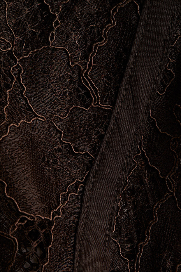 Askılı Dantel Elbise - 7