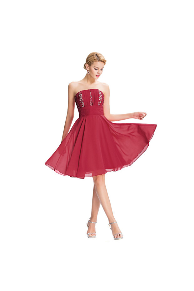 Rochie scurta Angelique grena - 3