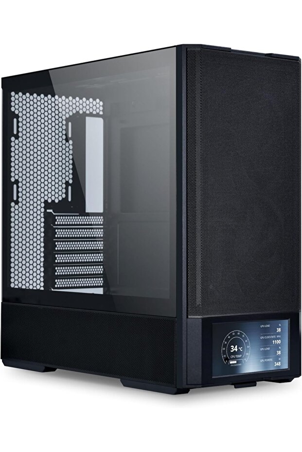 علبة كمبيوتر LANCOOL 207 الرقمية ATX مع شاشة LCD مدمجة
