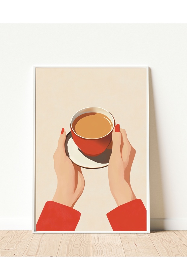 Coffee & Calm – 3’lü Minimal Kahve Temalı Poster Seti, Retro Sanat Baskısı, Duvar Dekoru,tablo - 3