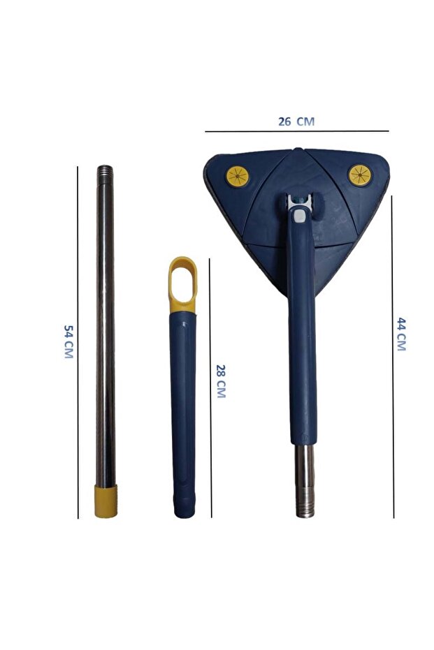 Triangular mop, triangular, with extra squeegee and reserve, floors, windows,other surfaces, blue - 16