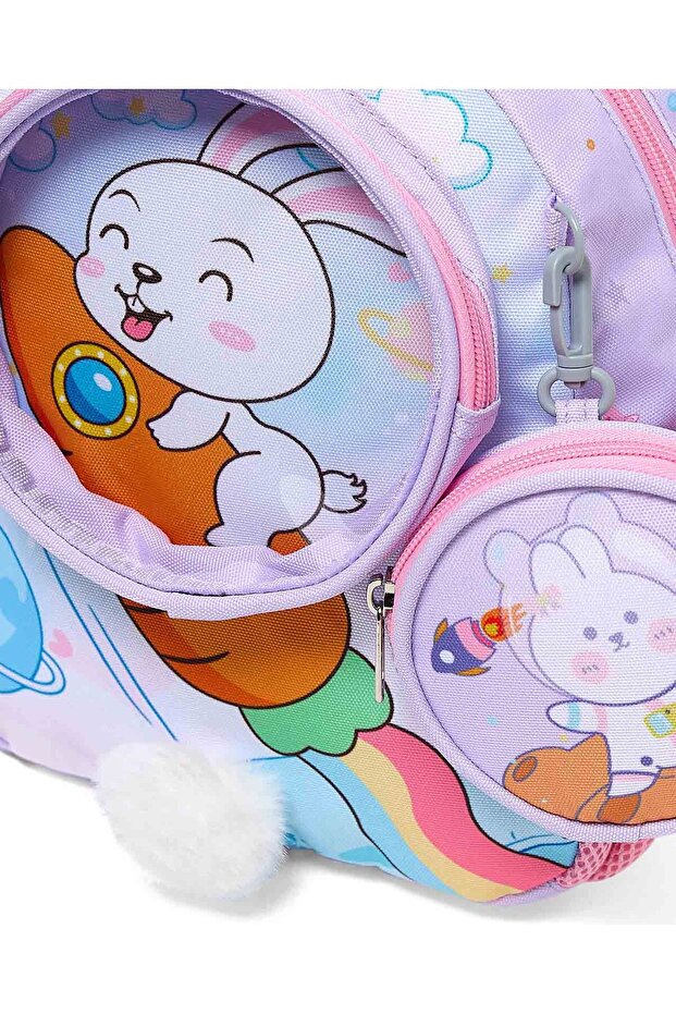 Printed Backpack With Pouch - 4