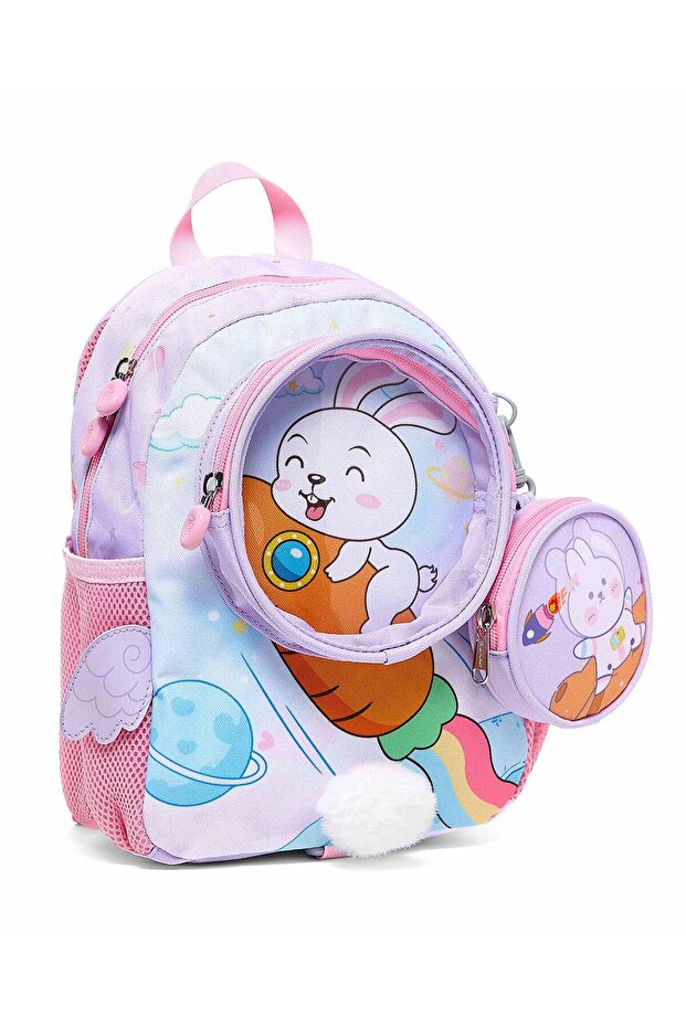 Printed Backpack With Pouch - 2