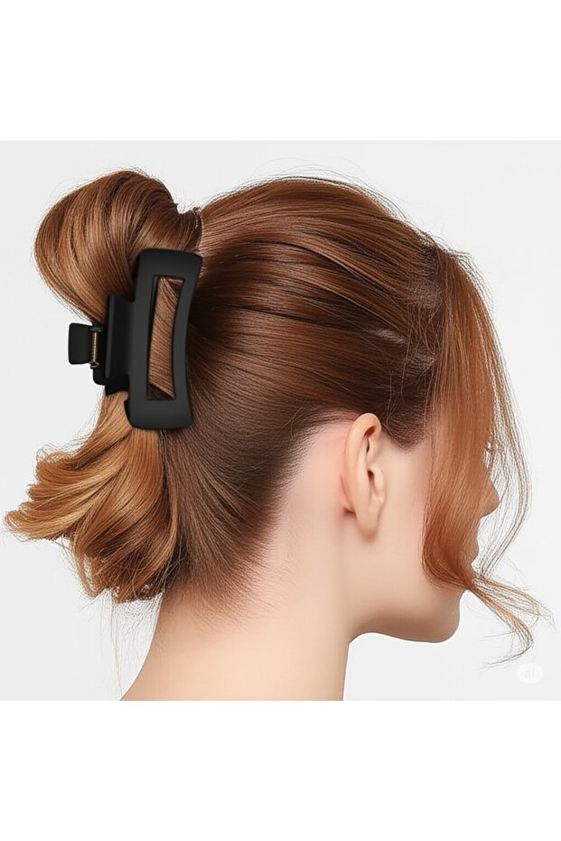 مجموعة من 2 مشبك أسود مستطيل مزدوج - 2