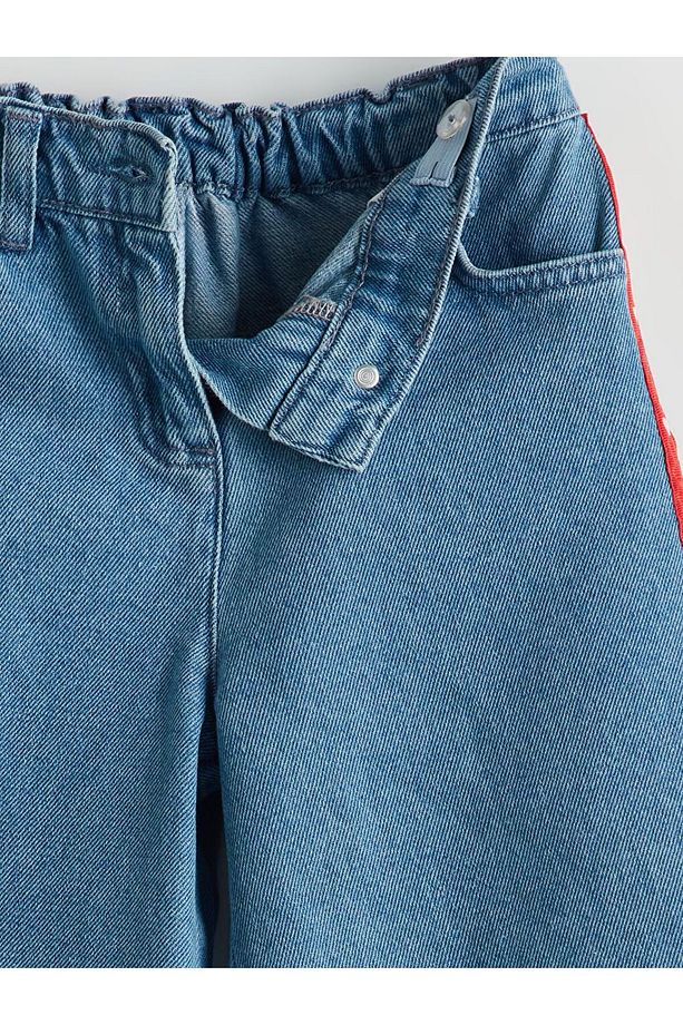 LCW Kids Beli Ayarlanabilir Lastikli Kız Çocuk Jean Şort - 4