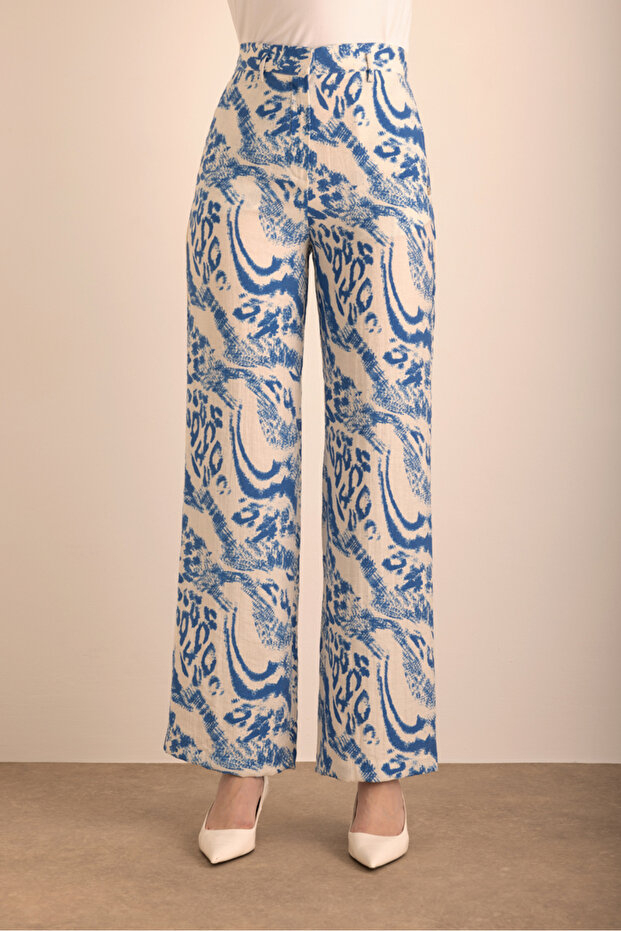 بنطلون كتان فيسكون منقوش - 2