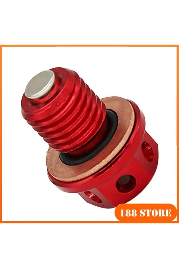 Red M12xP1.5 Magnetic Oil Drain Plug Bolt Screw For CR125 250 250R CRF250R XR 250 600R 650L CBR1000R