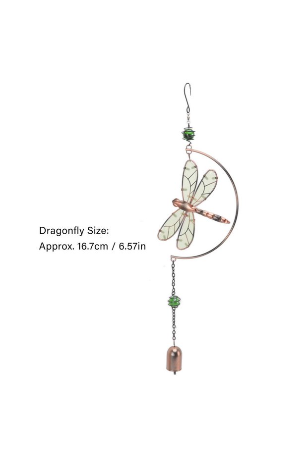As picture Dragonfly Wind Chimes Waterproof Beautiful Melody Iron Hanging Ornaments for Home Garden