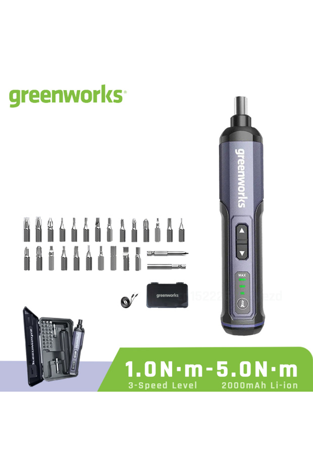 4V Screwdriver Set Greenworks Electric Screwdriver Set 1-5Nm 4V Mini Cordless Screwdriver 2000mAh US