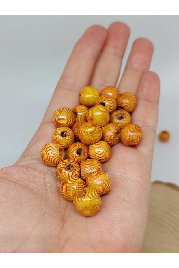Patterned Wooden Bead 11mm/38pcs (54552)