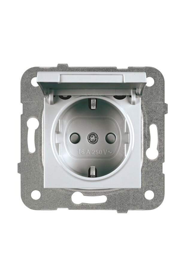 SCHUKO SOCKET MECHANISM CAP. KARRE PLUS SILVER - 1