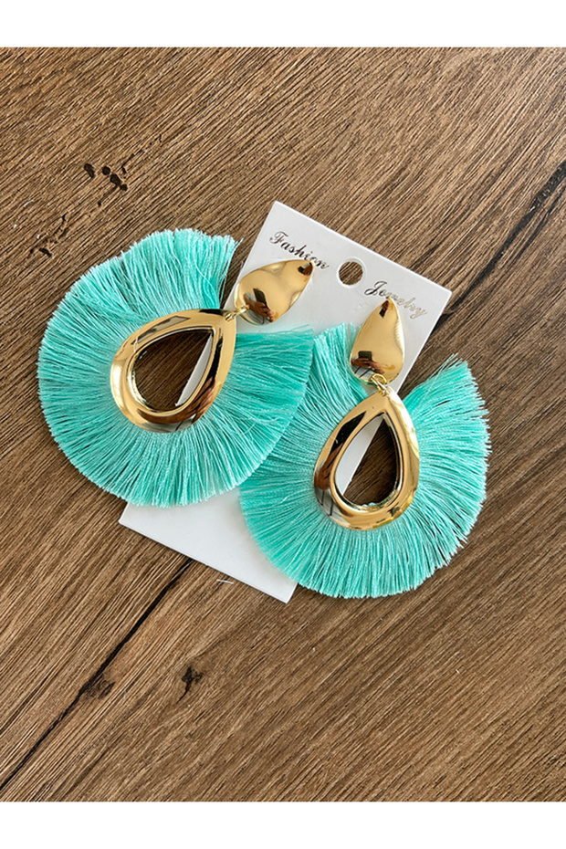 Large Tassel Metal Alloy Style Women's Earrings