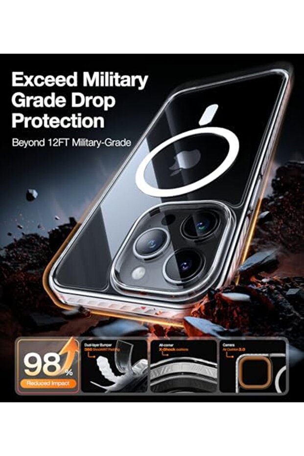 جراب شفاف مقاوم للصدمات لهاتف iPhone 15 Pro Max - 6