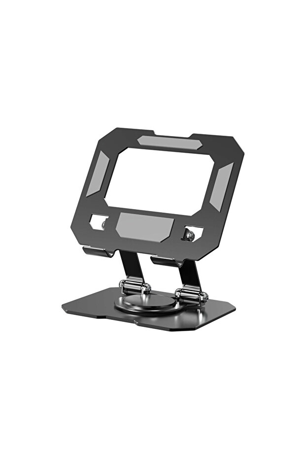 Black 360° Multi-Func Rotating Folding Desktop Bracket for tablets phones All-metal universally comp - 1