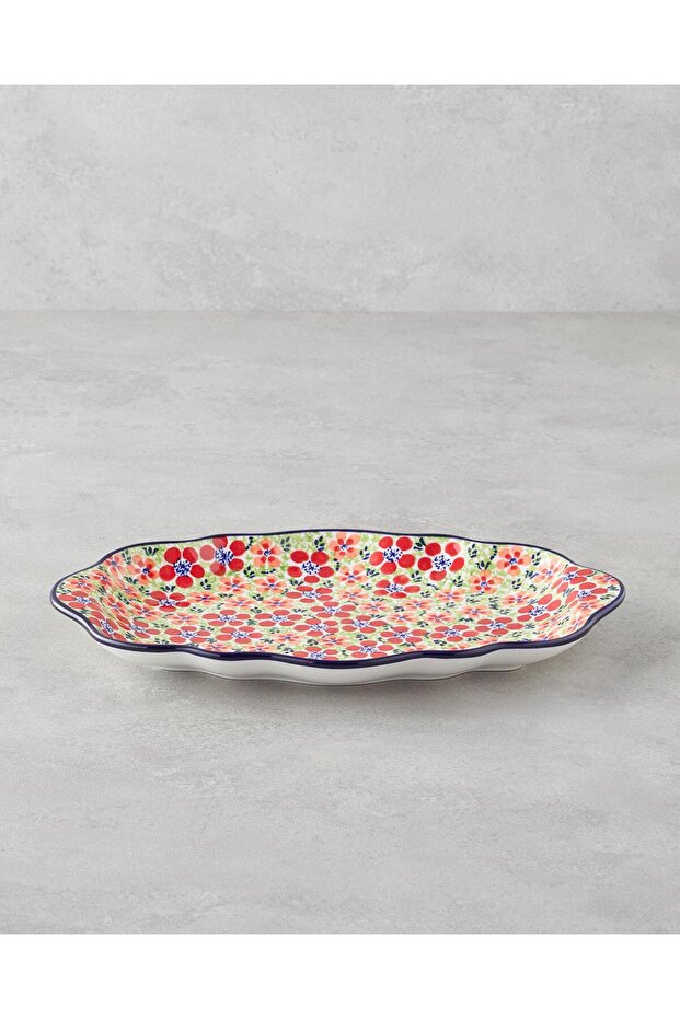 Botanic Stoneware Boat Plate 35 cm Colorful