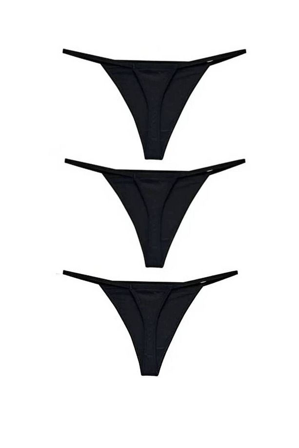 String Tanga Kadın Ipli Ip Lastikli 3 Adet - 1