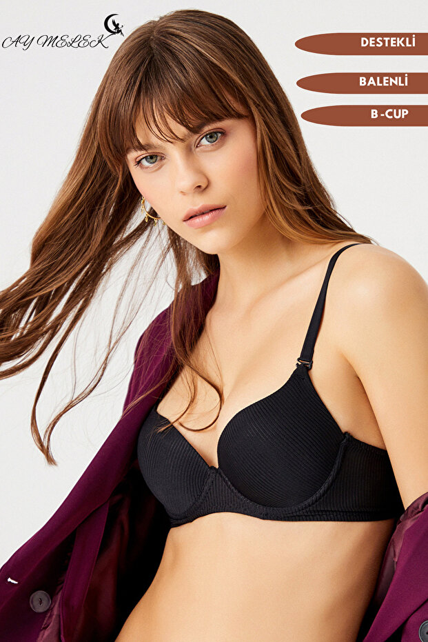 حمالة صدر منقوشة بتصميم B-Cap مع دعامة داخلية - 5