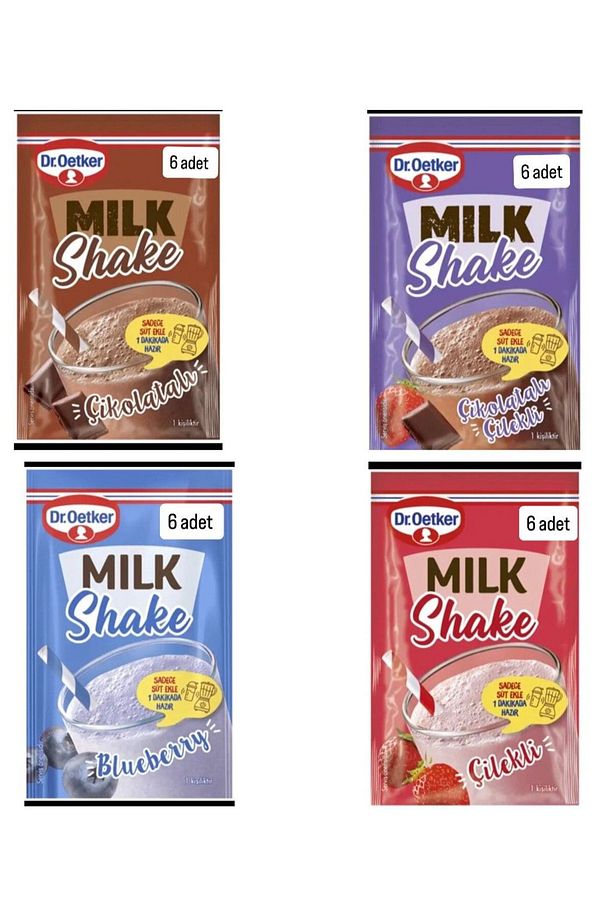 24 Adet Milkshake Çeşit Sepeti (6 adet blueberry ,çilekli,çikilotalı çilekli,çikolatalı) - 1