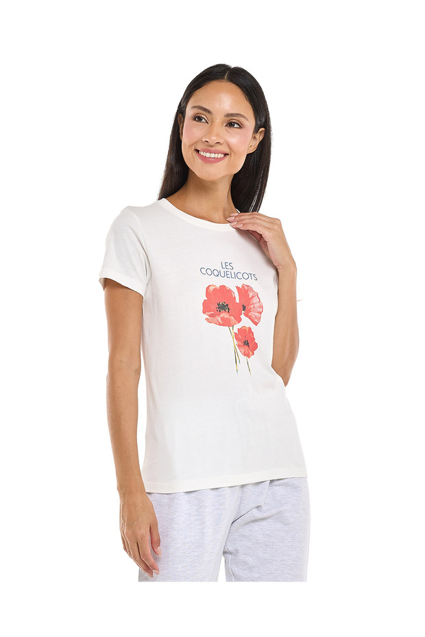 Ivory LADIES BASIC GRAPHIC TEE 8-18 - 1