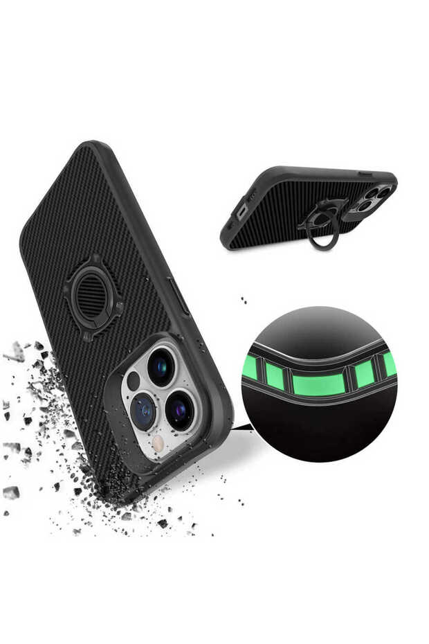 حافظة TKNC Timo متوافقة مع هاتف iPhone 13 Pro - أسود - 3