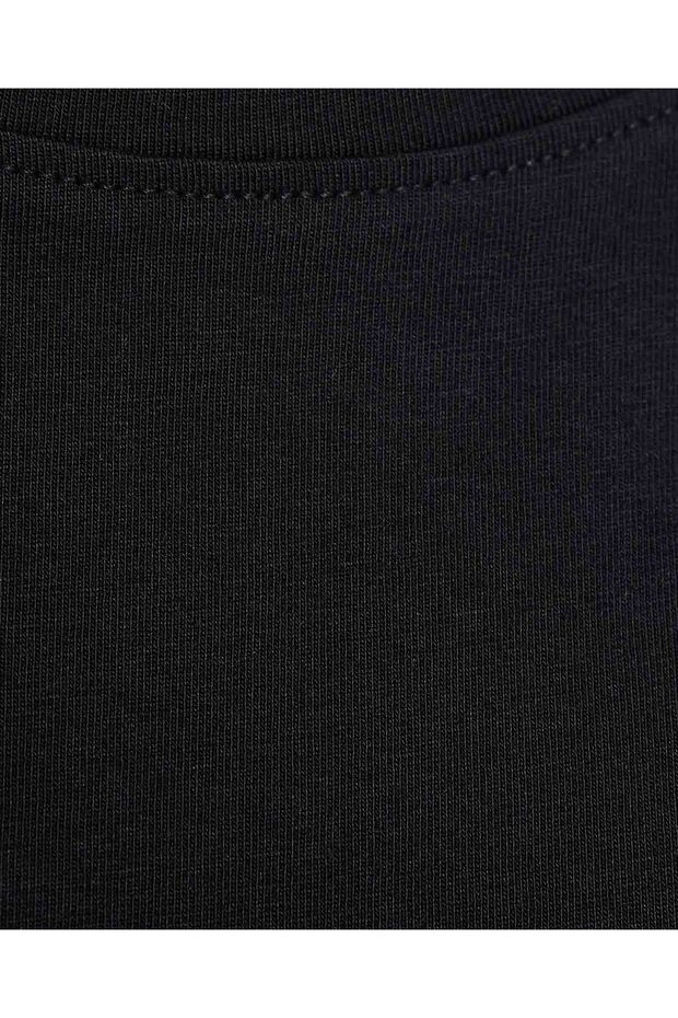 Black LADIES BASIC ROUND NECK SOLID TEE 8-18 - 5