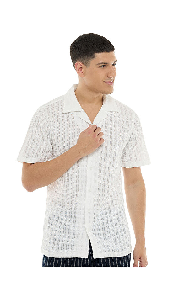 قميص MYF SS محبوك أبيض - S-XXL