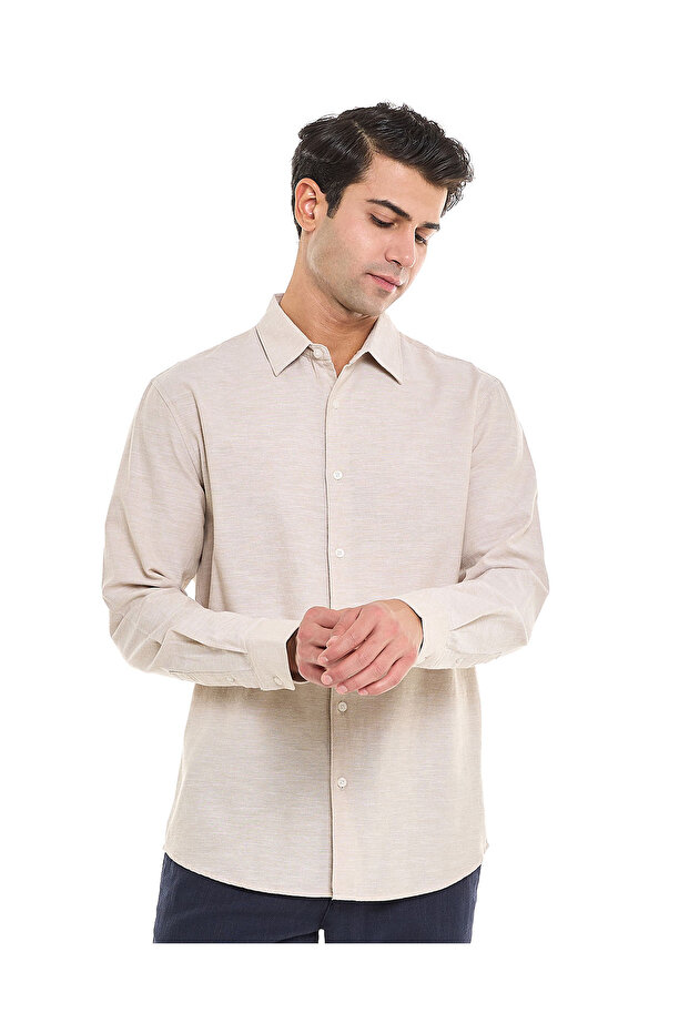 Beige MCF-LS-SHIRT-S-XXL