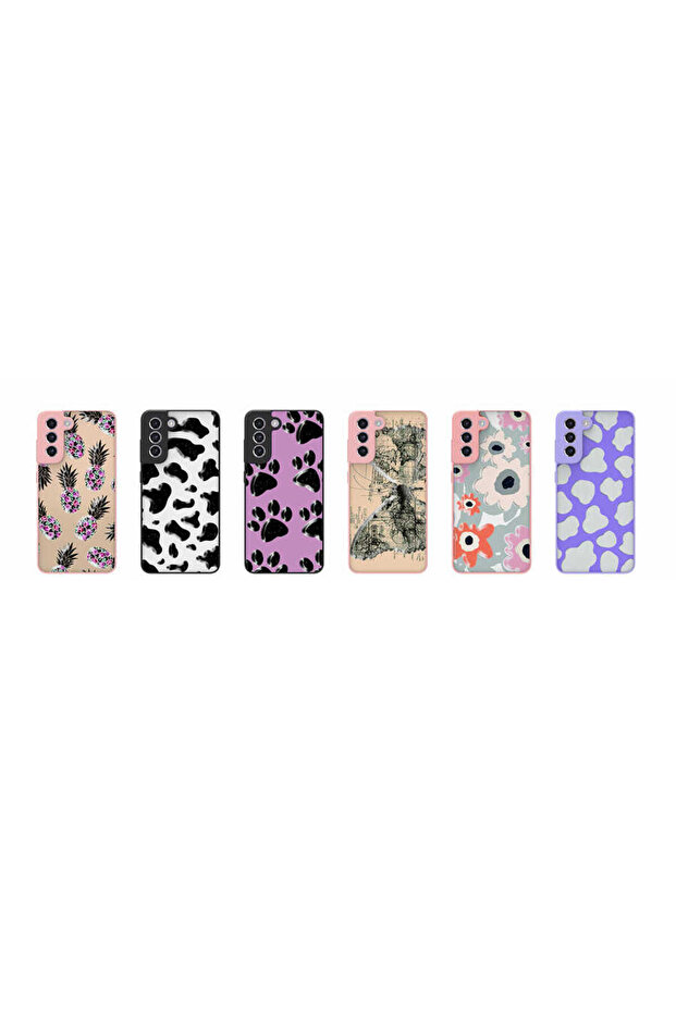 Galaxy S21 Fe Compatible Patterned Camera Protected Glossy Tknc Nora Case-No3 - 2