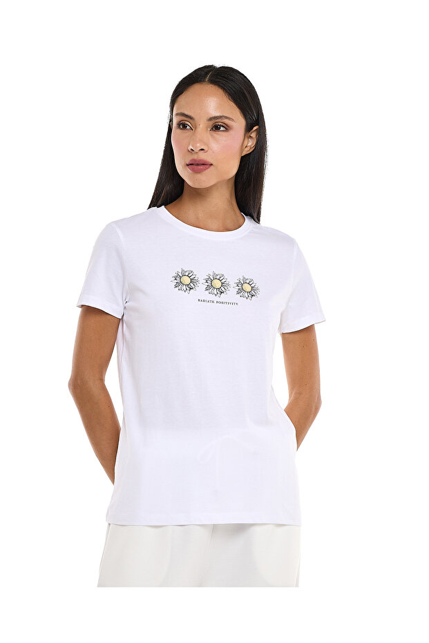 White LADIES BASIC GRAPHIC TEE 8-18 - 1