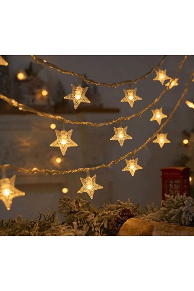 Star Led New Year Decoration Light 4 Meters Animated 20 Leds White Cable Plug Daylight Star Led