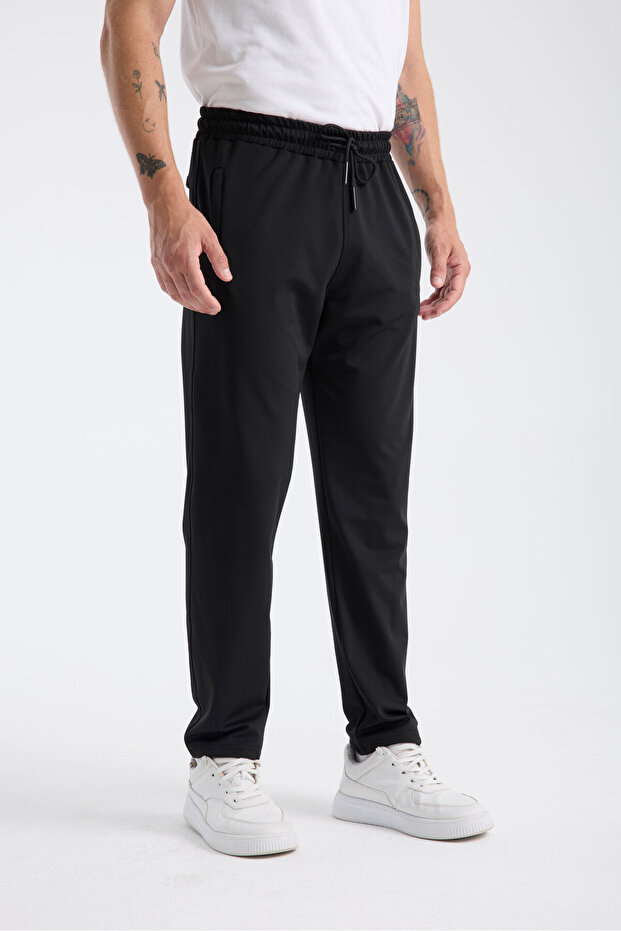 Erkek Düz Paça Relaxed Fit Dalgıç Kumaş Eşofman Altı - 5