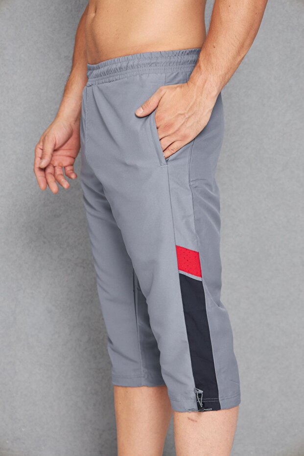 Men's Stripe Detailed Pocket Micro Sea Capri Gray 2668-g