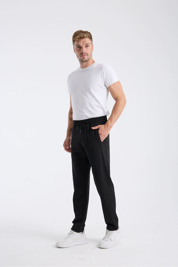 Erkek Düz Paça Relaxed Fit Dalgıç Kumaş Eşofman Altı - 3