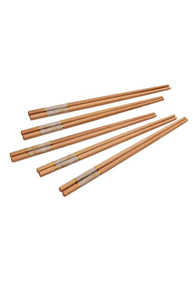Natural Light Brown Bamboo Chopsticks Anti-mildew, Non-slip, Reusable Pack Of 2