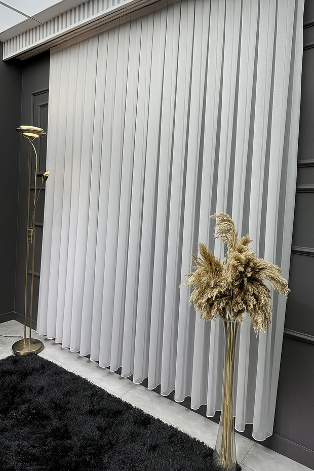 Bamboo Slub Ironing Non-Wrinkle Tulle Curtain 1 / 3 Tight Pleated Background, Tulle, Curtain,