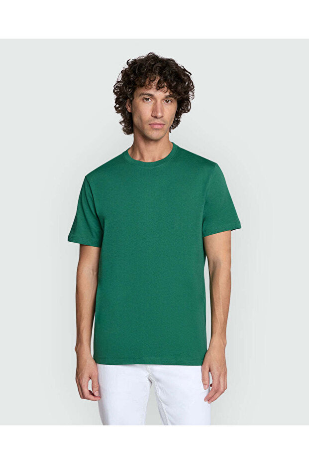 Crew Neck Tee In Eden Green
