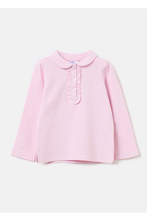 Piquet Polo Shirt With Frills