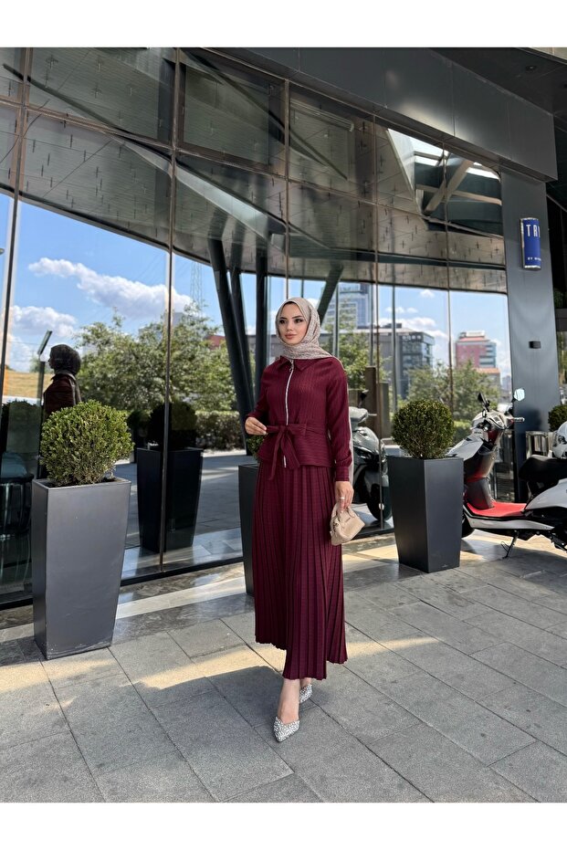 Pleated Skirt Suit